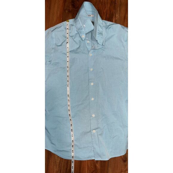 Express Men's 1MX Blue Button Up Collard Long Sleeve Size Medium - Picture 5 of 7